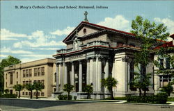 St. Mary's CAtholic Church and School Richmond, IN Postcard Postcard