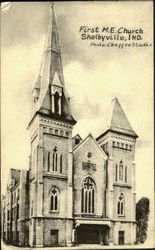 First M.E. Church Shelbyville, IN Postcard Postcard