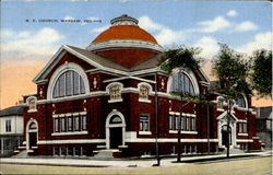 M. E. Church Warsaw, IN Postcard Postcard