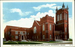 Zion Evangelical Church, North And New Jersey Street Indianapolis, IN Postcard Postcard