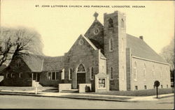 St. John Lutheran Church and Parsonage Loogootee, IN Postcard Postcard
