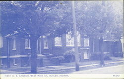 First U. B. Church,West Main St. Postcard