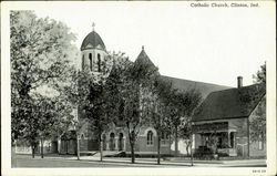 Catholic Church Clinton, IN Postcard Postcard