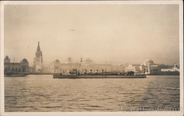 Rare View: Boat by Panama Pacific Exposition San Francisco California