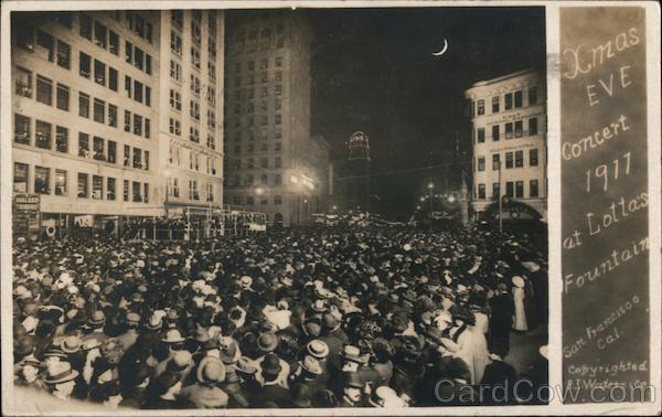 Christmas Eve Concert 1911 at Lotta's Fountain San Francisco California