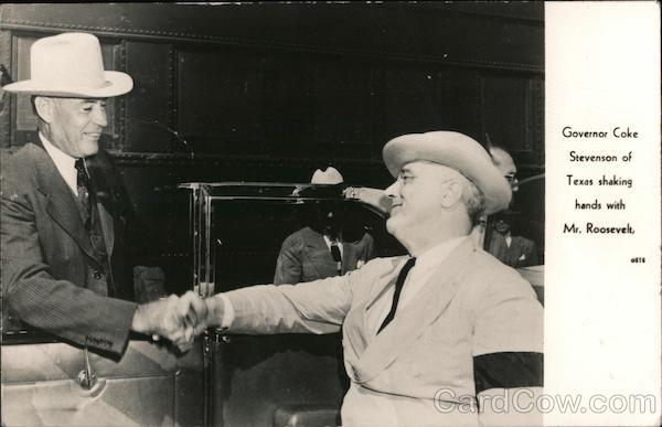 Governor Coke Stevenson of Texas Shaking Hands with FDR