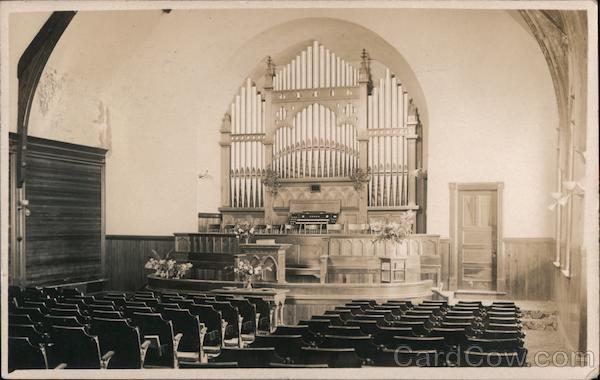 Organ and Pulpit - Church Interior Petaluma California