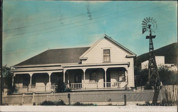 Colorized Card of Home in Petaluma California