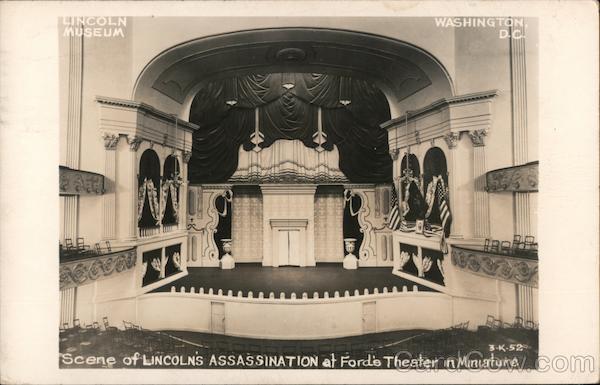 Scen of Lincoln's Assasination at Ford's Theater in Minature, Lincoln Museum Washington District of Columbia