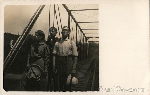 Family Posing on a Humboldt County Bridge Rio Dell California