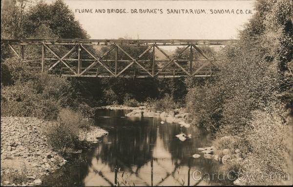 Flume and Bridge, Dr. Burke's Sanitarium Santa Rosa California