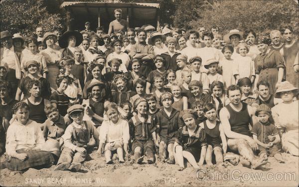 Group of People at Sandy Beach Monte Rio California