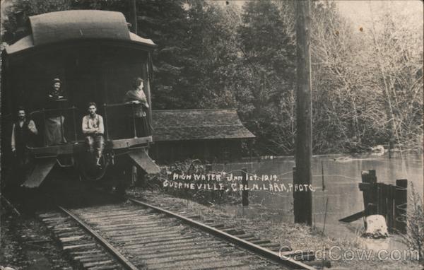 High Water Jan 1st 1914 Guerneville California Lark Photo