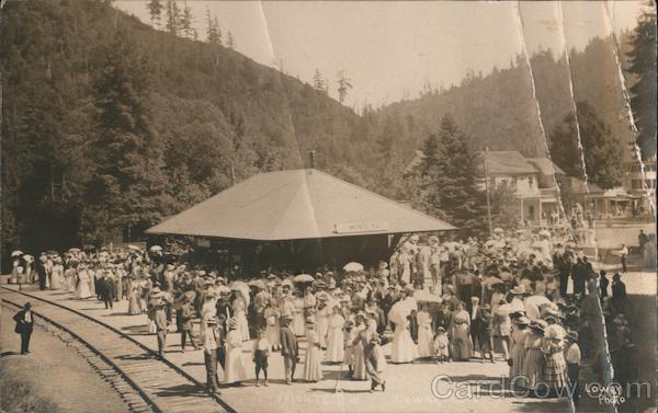 Crowd Gathered at the Train Depot Monte Rio California