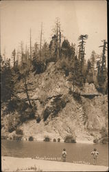 Mesa Grande, Two Boys on the River Monte Rio, CA Lowry Photo Postcard Postcard Postcard