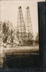 Homestead with Oil Wells Postcard
