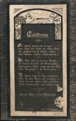 Poem About California in German Madera, CA Postcard Postcard Postcard