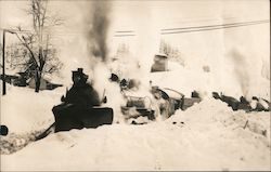 Winter Train Scene Postcard