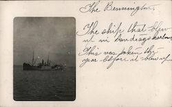 USS Bennington Ship that Blew Up in San Diego Harbor 1905 Photo Taken Year Before it Blew Up Postcard