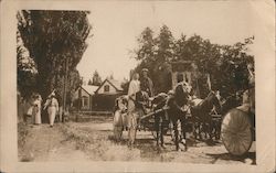 Parade of Horse & Carriages Postcard