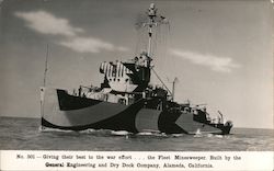 The Fleet Minesweeper built by General Engineering and Dry Dock Postcard