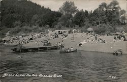Beach Scene on the Russian River Guerneville, CA Postcard Postcard Postcard