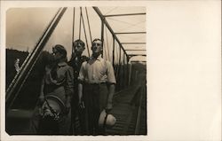 Family Posing on a Humboldt County Bridge Postcard