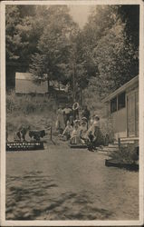 Visitors to Cosmo Farm Postcard