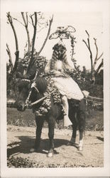 Girl & Horse in Santa Rosa Rose Parade Postcard