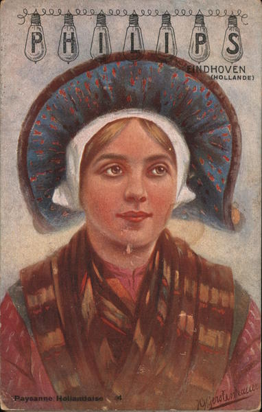 Philips light bulbs. Dutch peasant woman Advertising