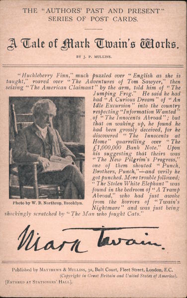 A Tale of Mark Twain's Works W.B. Northrop Authors & Writers