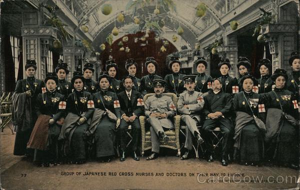 Group of Japanese Red Cross Nurses and Doctors on Their Way to Europe