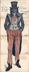 Set of 4: Uncle Sam Installment Set Patriotic Postcard Postcard Postcard