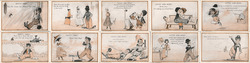 Set of 10: Charlie Chaplin Comic Series Postcard