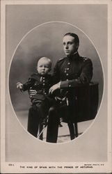 The King of Spain with the Prince of Asturias Postcard