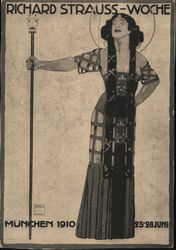 Richard Strauss-Woche Festival Poster Munchen 1910 23-28 Juni Postcard