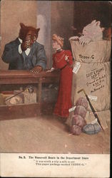 The Roosevelt Bears in the department store. Postcard