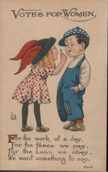 Votes for Women - Two Children Postcard