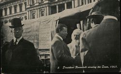 President Roosevent Viewing The Team, 1907 Postcard