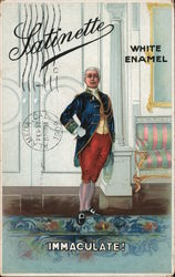 Latinette White Enamel Immaculate! Postcard