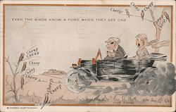 Even The Birds Know A Ford When They See One Postcard