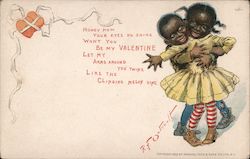 Honey How Your Eyes Do Shine, Won't You Be My Valentine Blacks R. F. Outcault Postcard Postcard Postcard