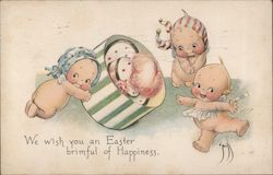 We Wish You an Easter Brimful of Happiness Rose O'Neill Postcard Postcard Postcard