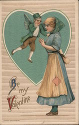 Be My Valentine - Fairy Whispering to Woman Fantasy Samuel L. Schmucker Postcard Postcard Postcard