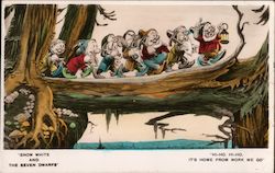 "Snow White and the Seven Dwarfs" "Hi-Ho, Hi-Ho, It's Home From Work We Go" Cartoons Postcard Postcard Postcard