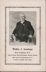 Walter J. Armitage, legless man Postcard