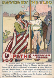Saved by the Flag. Pathe American Drama. Miniature Poster Postcard