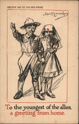 To the youngest of the allies, a greeting from home. (Artists aid to the Red Cross) Louis Ruemarkers Postcard Postcard Postcard