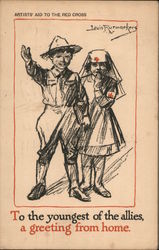 To the youngest of the allies, a greeting from home. (Artists aid to the Red Cross) Postcard