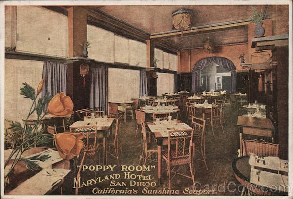 Poppy Room, Maryland Hotel San Diego California